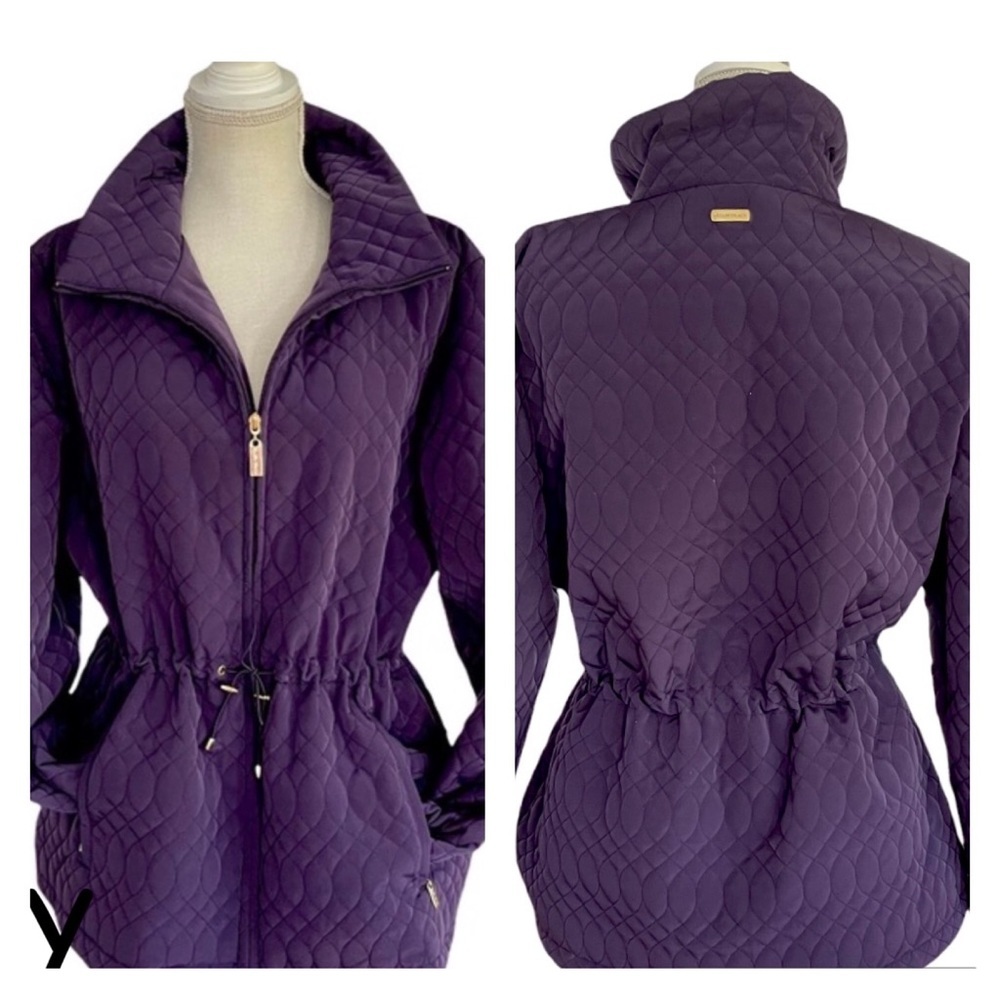 Ellen Tracy purple quilted long sleeve jacket